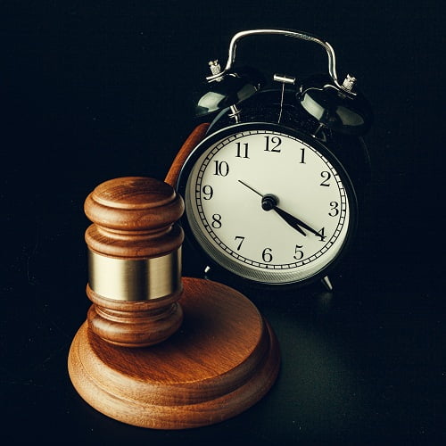 Wooden judge hammer with alarm clock
