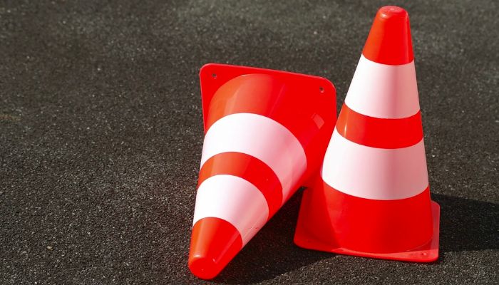 two traffic cones 
